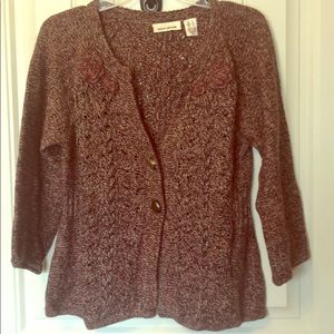 DKNY Gorgeous Copper Cardigan Sweater